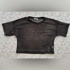Chic Black Mesh Crop Top